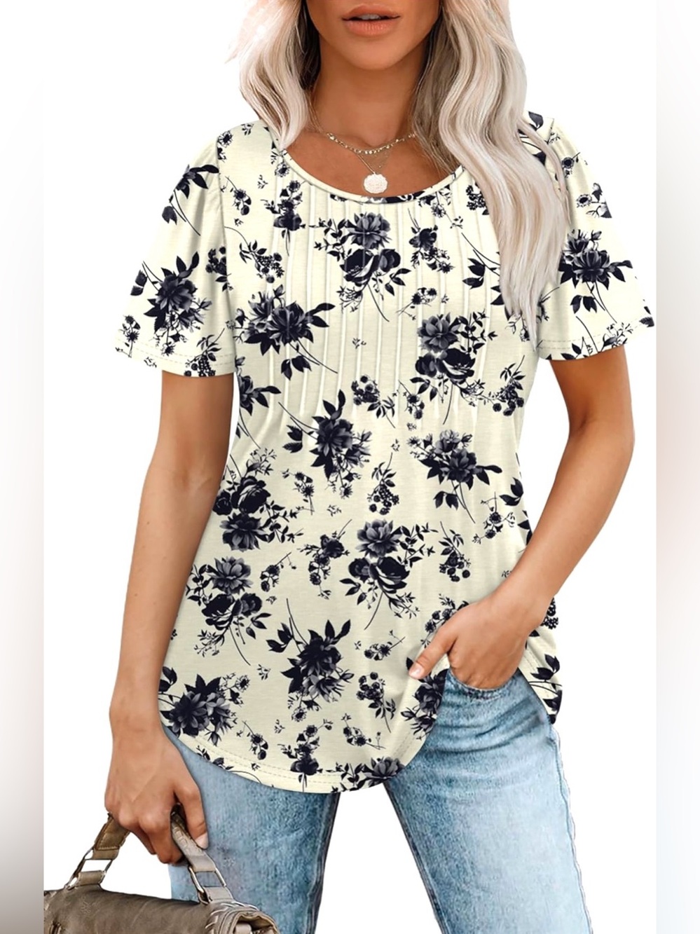 OFEEFAN Women’s Pleated Top